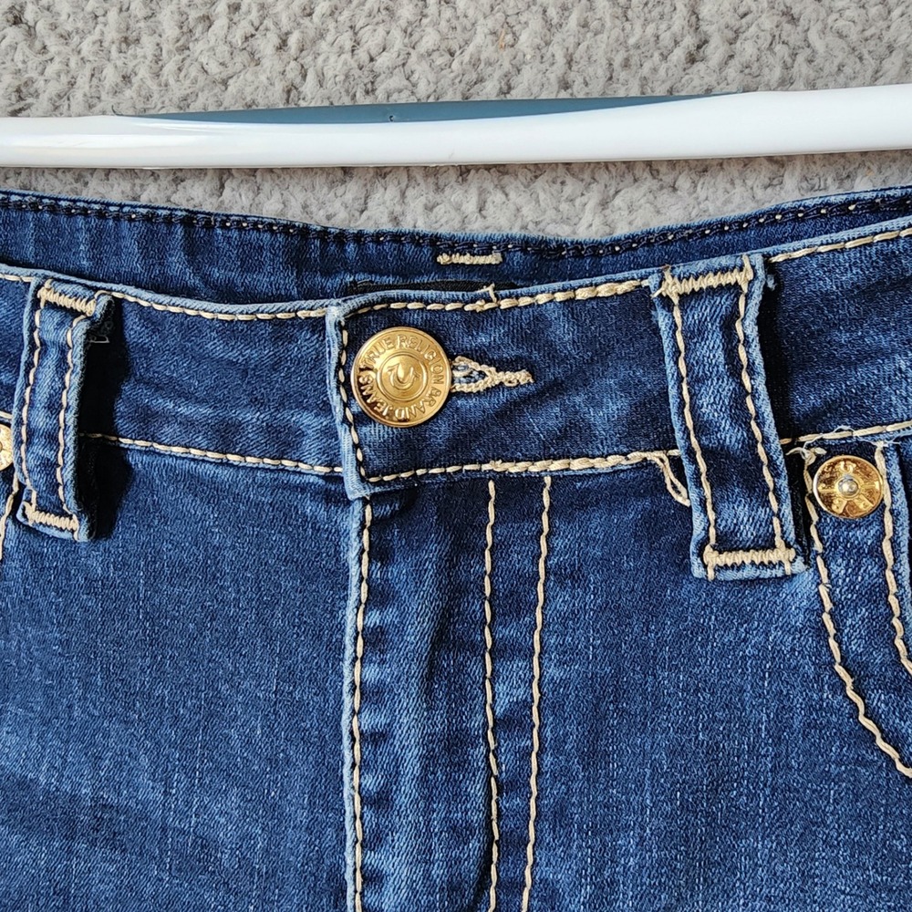 True Religion Halle Super Skinny Jeans Womens 32 Blue High Rise Contrast Stitch - Picture 4 of 16